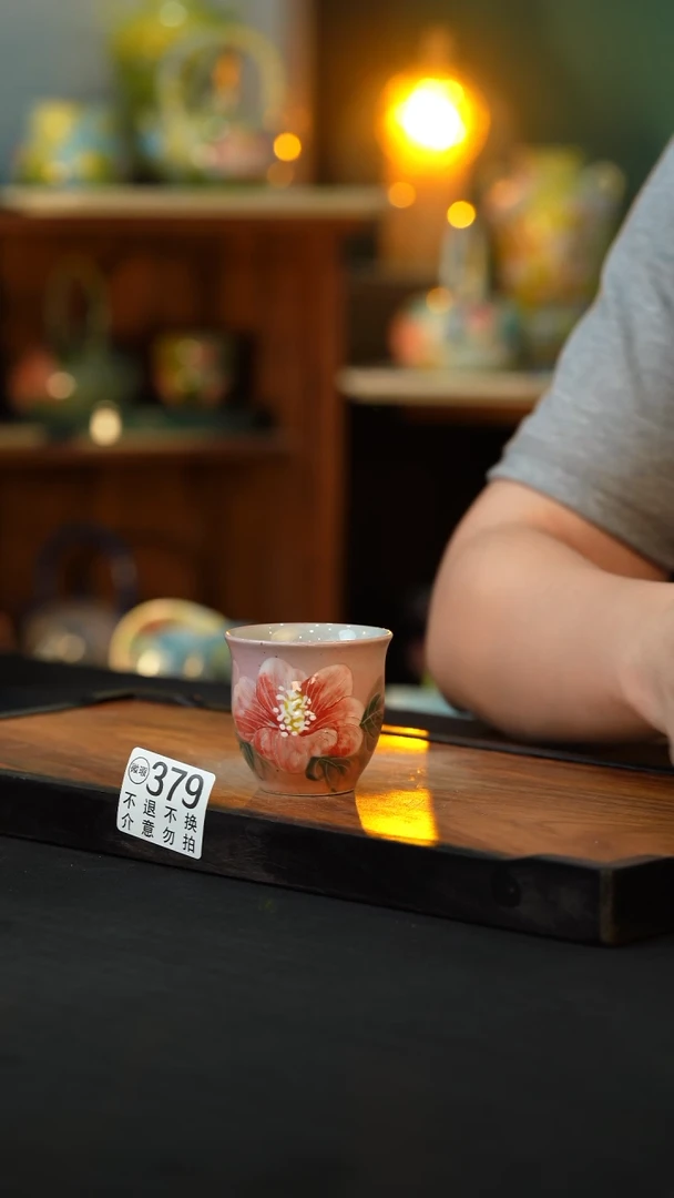 杯手绘心瓷陶瓷浮力微瑕介意勿拍