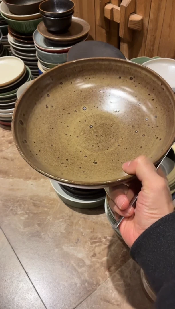 瓷片?*️561黄色手工大盘1个