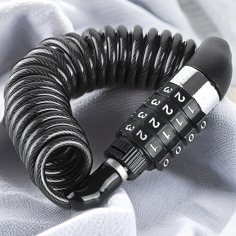 摩托车头盔密码锁自行车锁钢丝链条锁山地车摩托车防盗密码钢丝绳