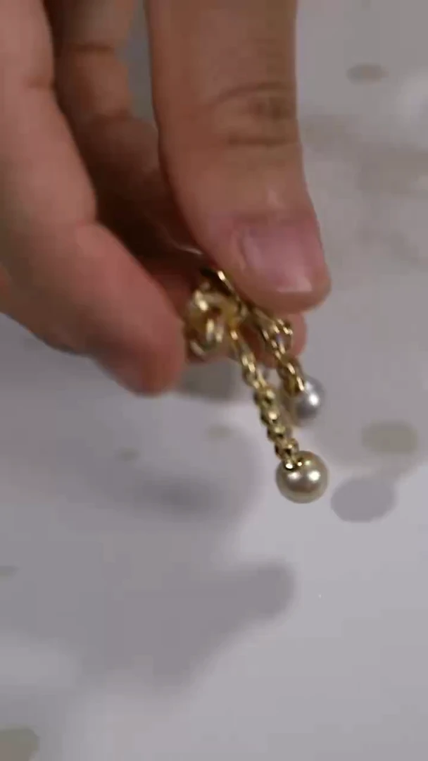 吊坠(赠链)银S925镶嵌海水珍珠羽皇金双珠吊坠