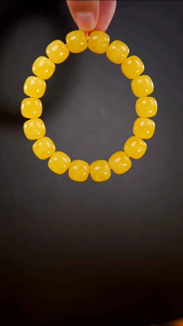 手链琥珀未镶嵌24.6焦皮料老型手串