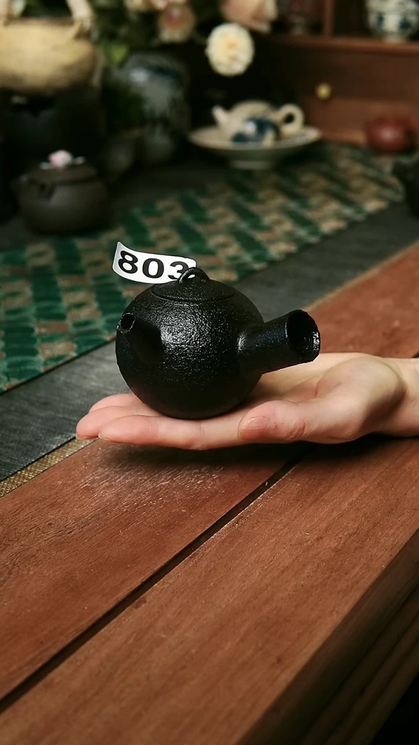 玄色系列---150毫升全手工侧把茶壶