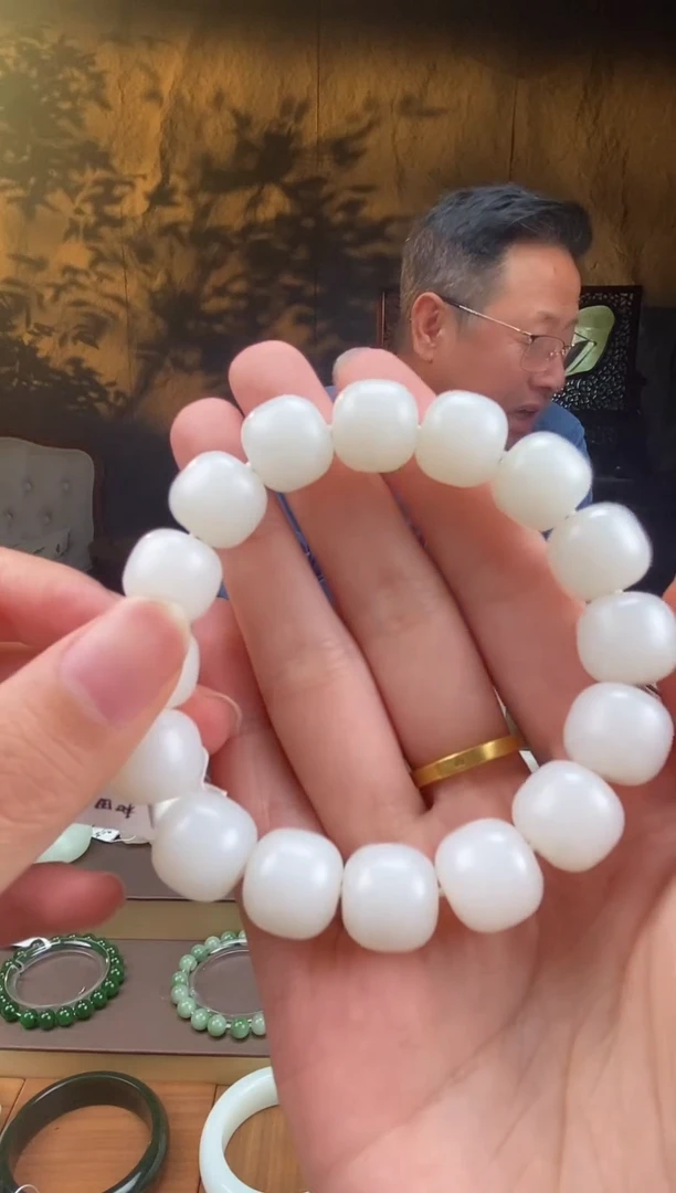 未镶嵌手串和田玉白玉手串
