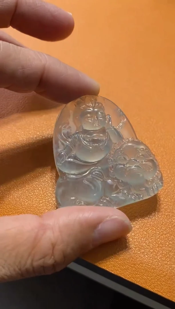 翡翠挂件未镶嵌文殊48000