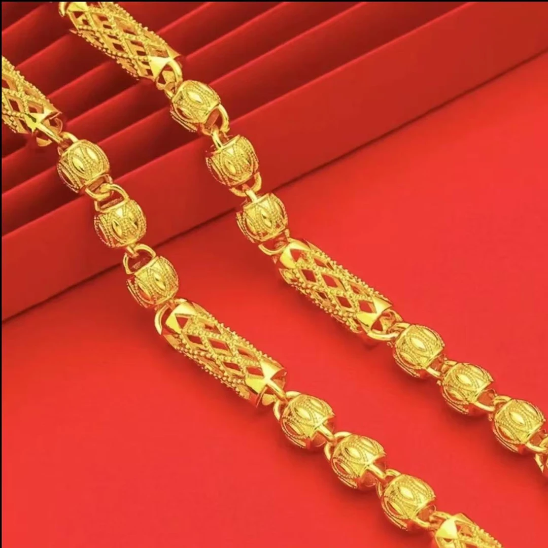 合金项链 合金项链【坠链竹节镂空项链】情侣精美男士男生男款百搭