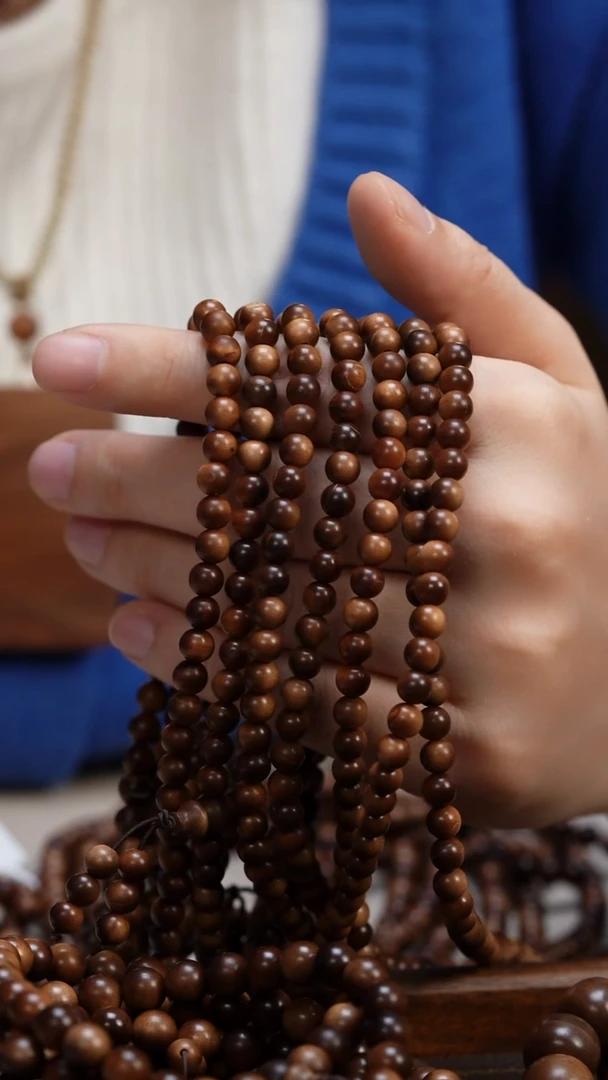 檀香木手串/手链老山檀香0.6圆珠多圈108颗瑕疵