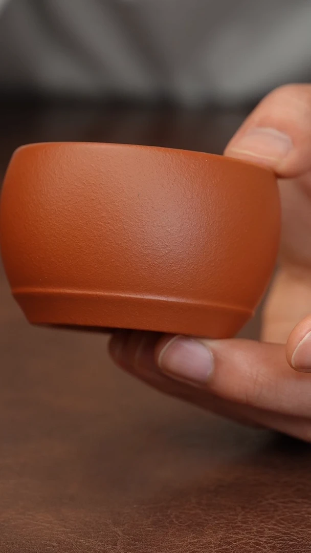 紫砂茶杯线圆杯 朱泥80cc