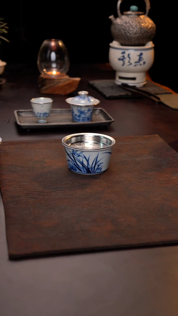 景德镇手绘兰花建水锡盖