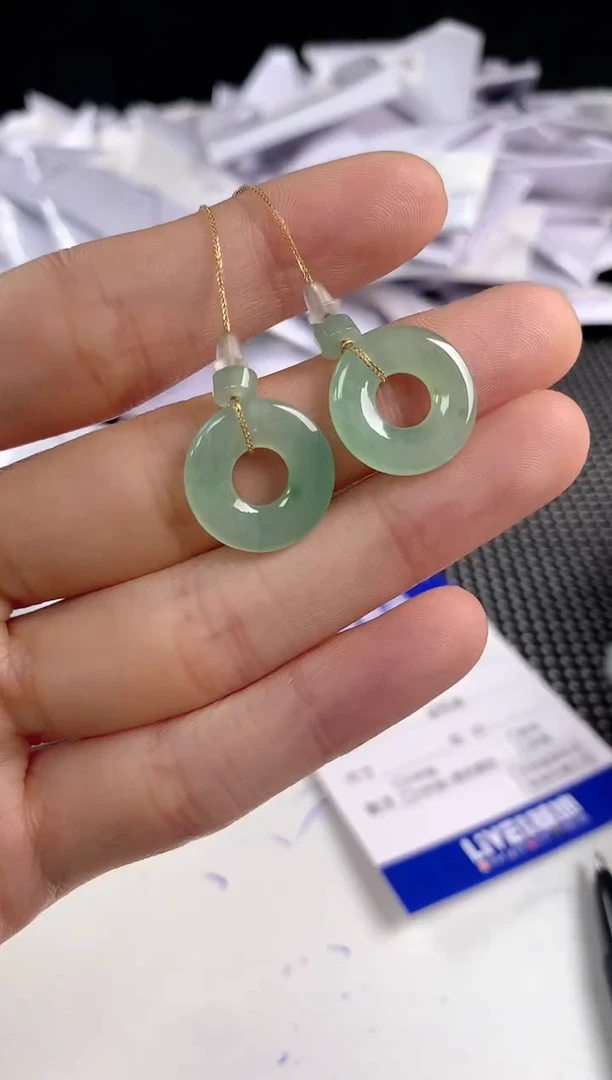 【闪购商品】翡翠耳饰18K金镶嵌54