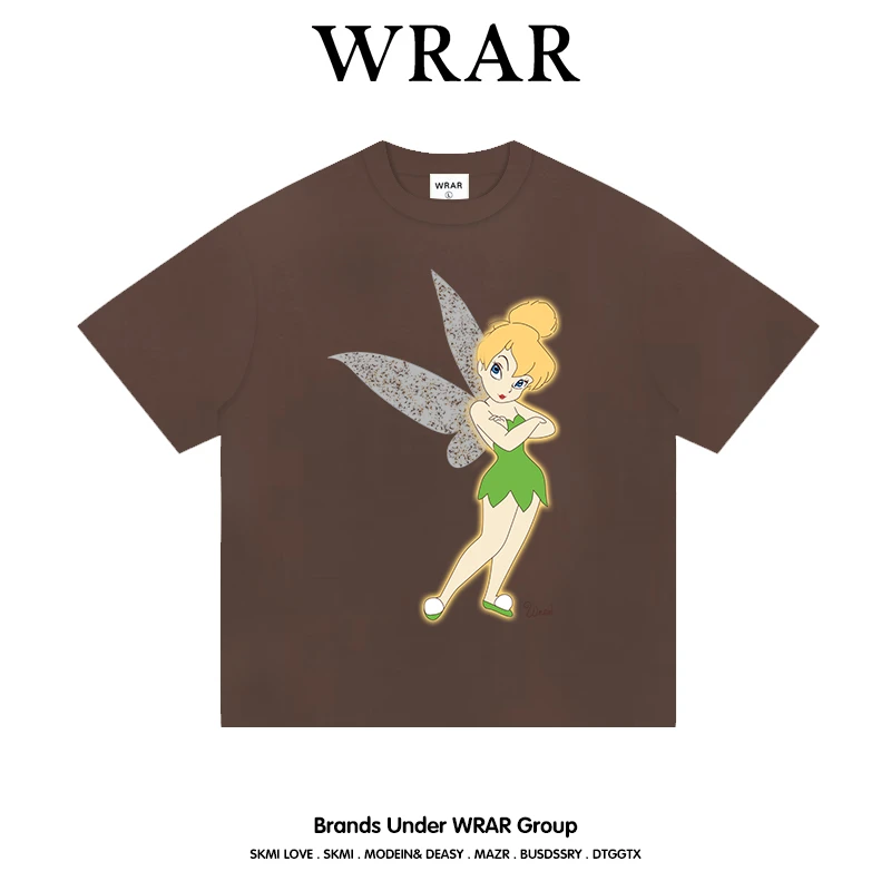 【花仙子】WRAR高级感DTG直喷插画印花宽松短袖女T恤