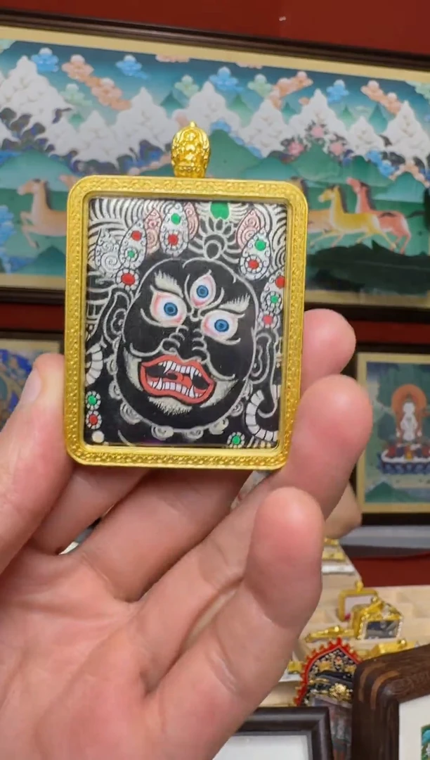 吊坠黑财神-热贡元旦唐卡画院 娜娜