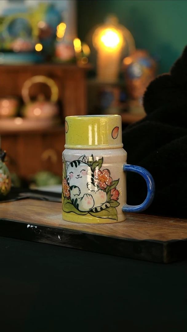 【闪购商品】杯手绘心瓷陶瓷浮力