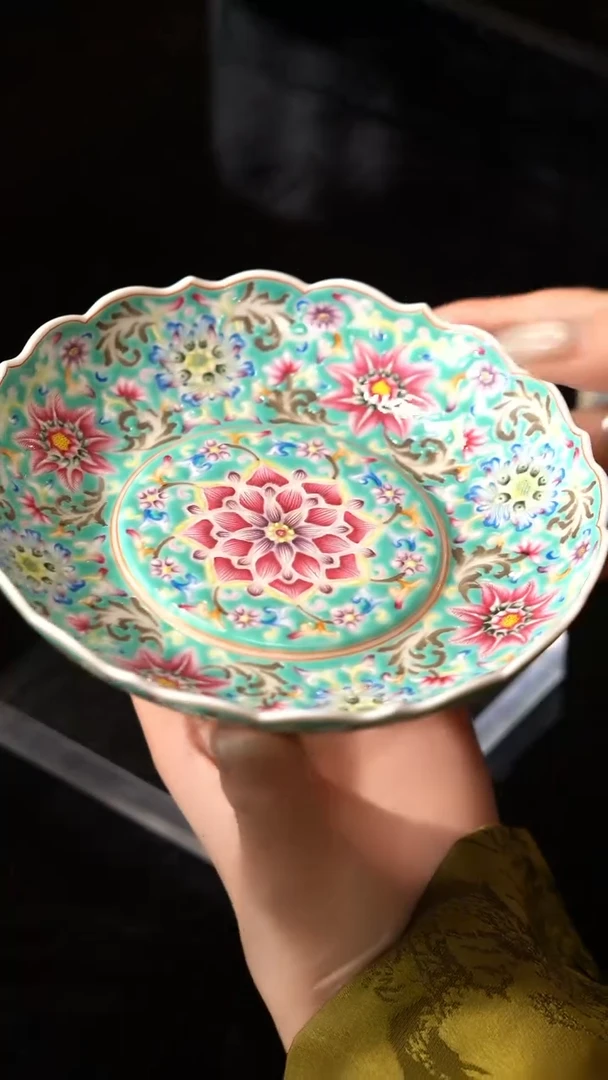 【闪购商品】Z溢珍预售30天先发茶巾松石绿葵口金壶承