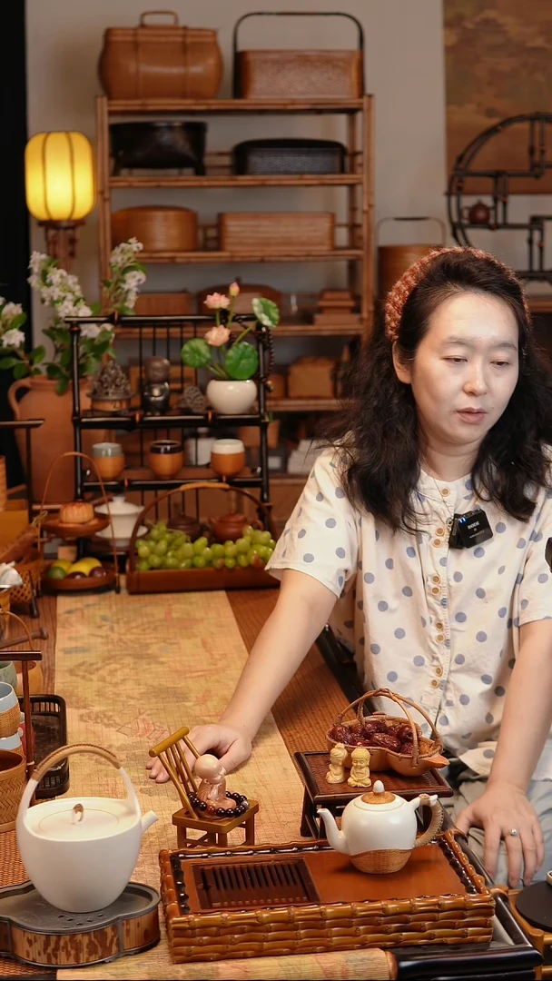 诚斋 茶柜(中抽)紫竹+竹编