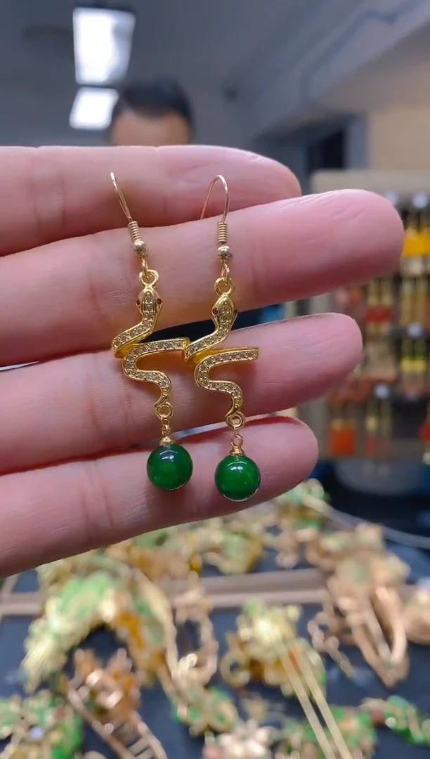 【闪购商品】翡翠耳饰合金199翡翠耳钩