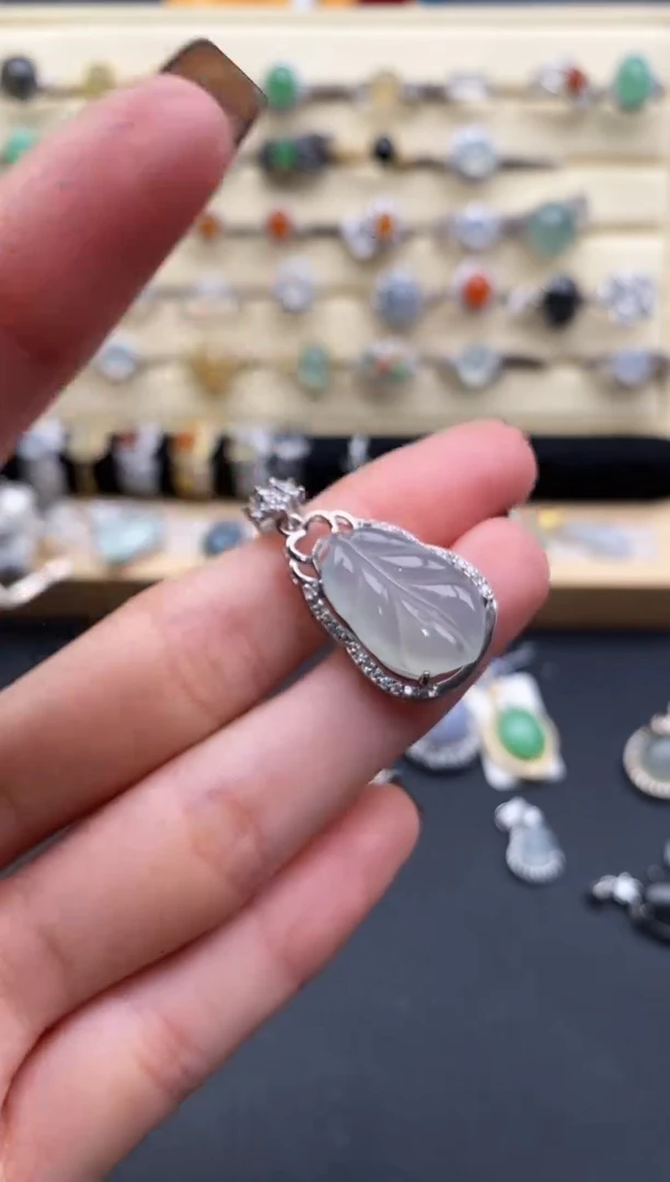 银S925镶嵌戒指翡翠4444444+9