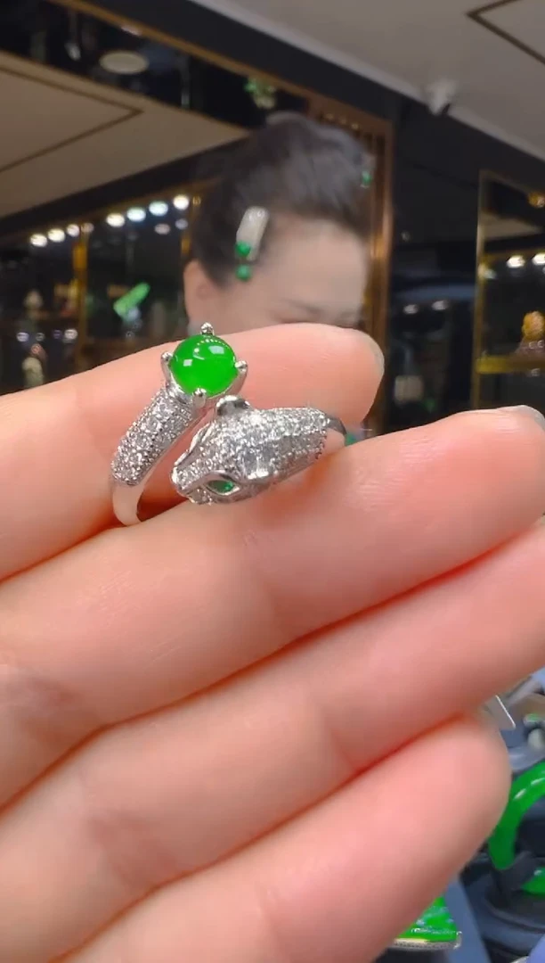 翡翠戒指银S925镶嵌122（多样性发其一）