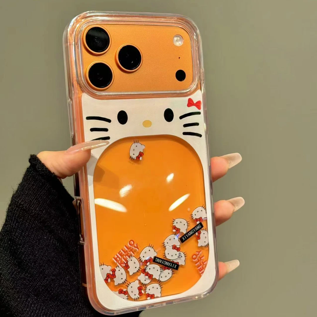 ZMGX凯蒂滑块流沙适用iPhone17/16promax手机壳华为MATE60PRO透明