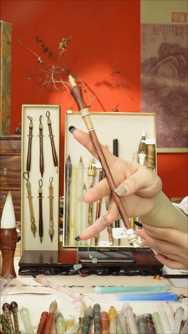 223号闪孤品高货毛笔链接 清水试笔 蘸墨不退