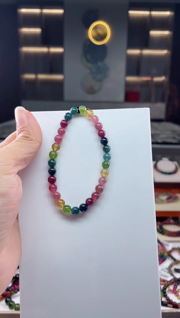 未镶嵌单圈手串碧玺（多样性发一条）Q