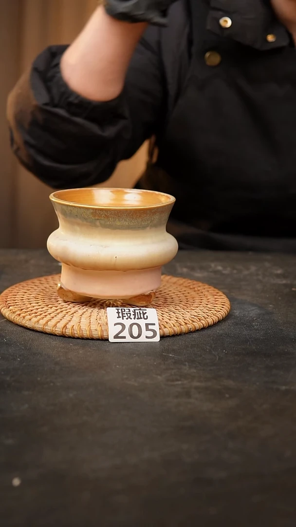 【闪购商品】瓷片205泥泥手工花盆口9高9