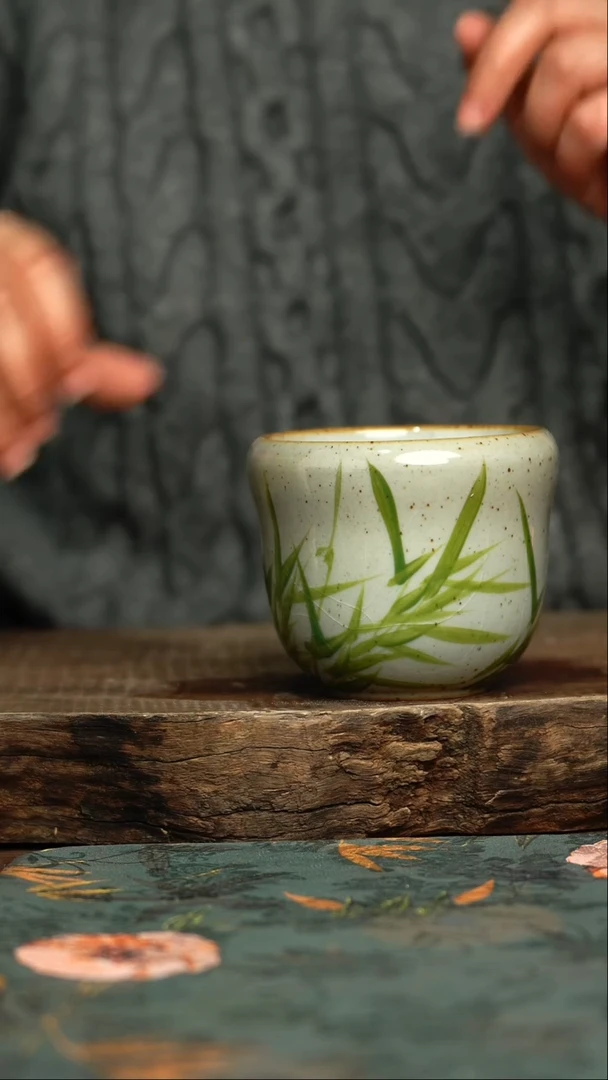 【闪购商品】杯釉下彩手工手绘同款陶器