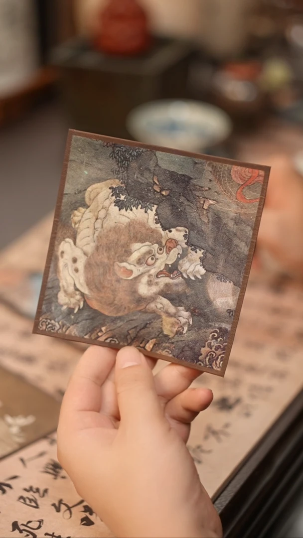 宣丝绘杯垫壶垫金毛犼