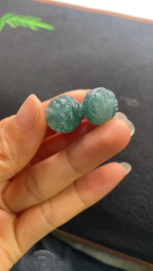 定制翡翠未镶嵌翡翠貔貅珠子卡14+