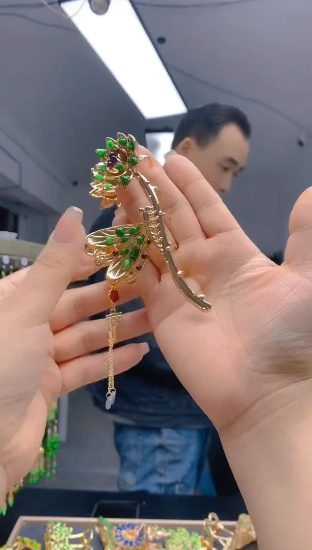 【闪购商品】翡翠耳饰合金307翡翠发簪