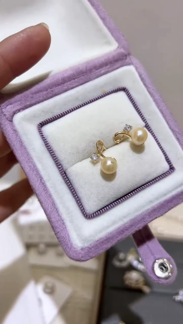 【闪购商品】海水珍珠耳钉银S925镶嵌62海水珍珠66.66