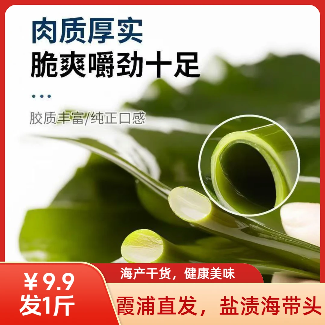 【9，9发海带头1斤】福建霞浦盐渍海带头新鲜厚无沙煲汤火锅特产批发