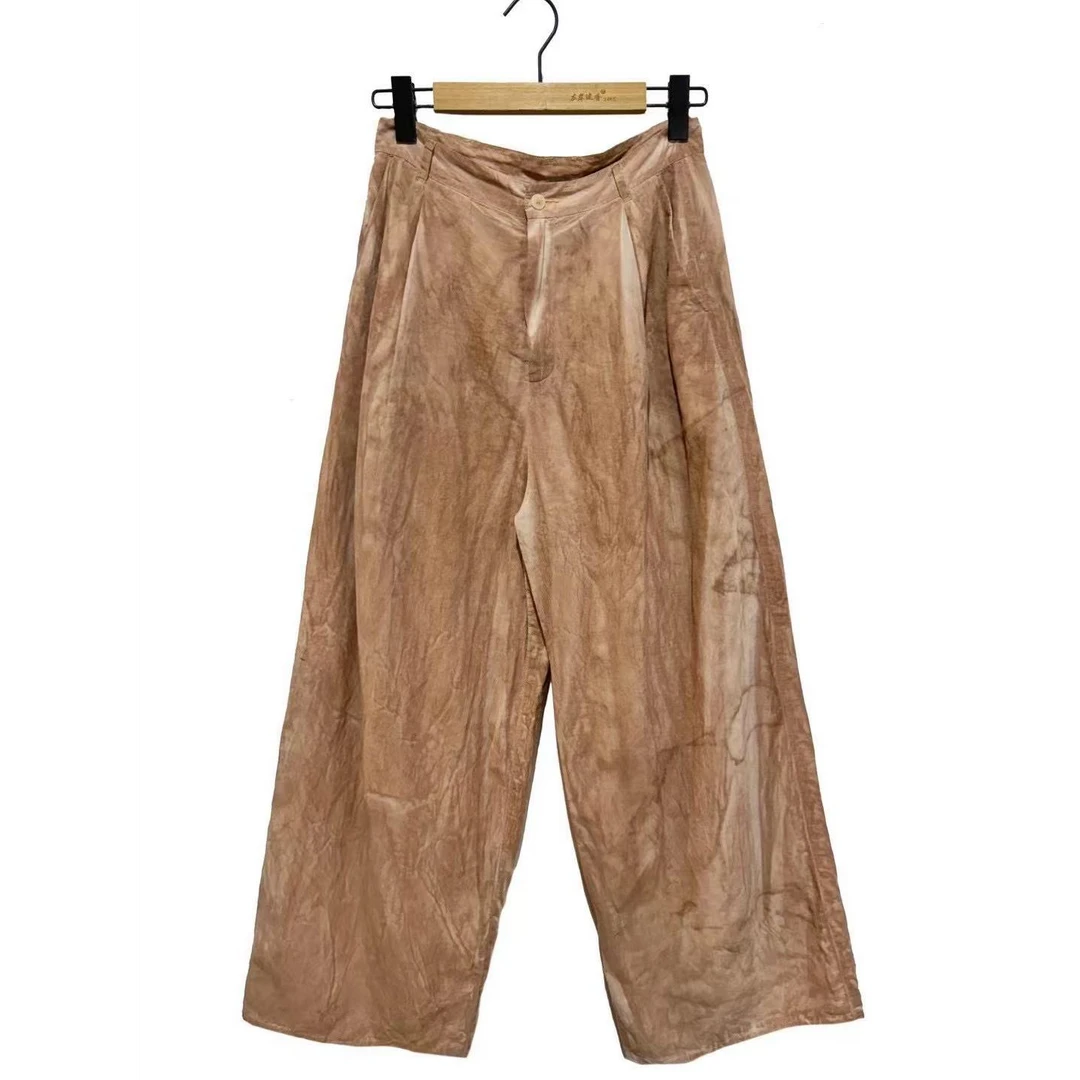 涟香家左岸迷香长裤3022植物染棉舒适休闲百搭宽松高腰