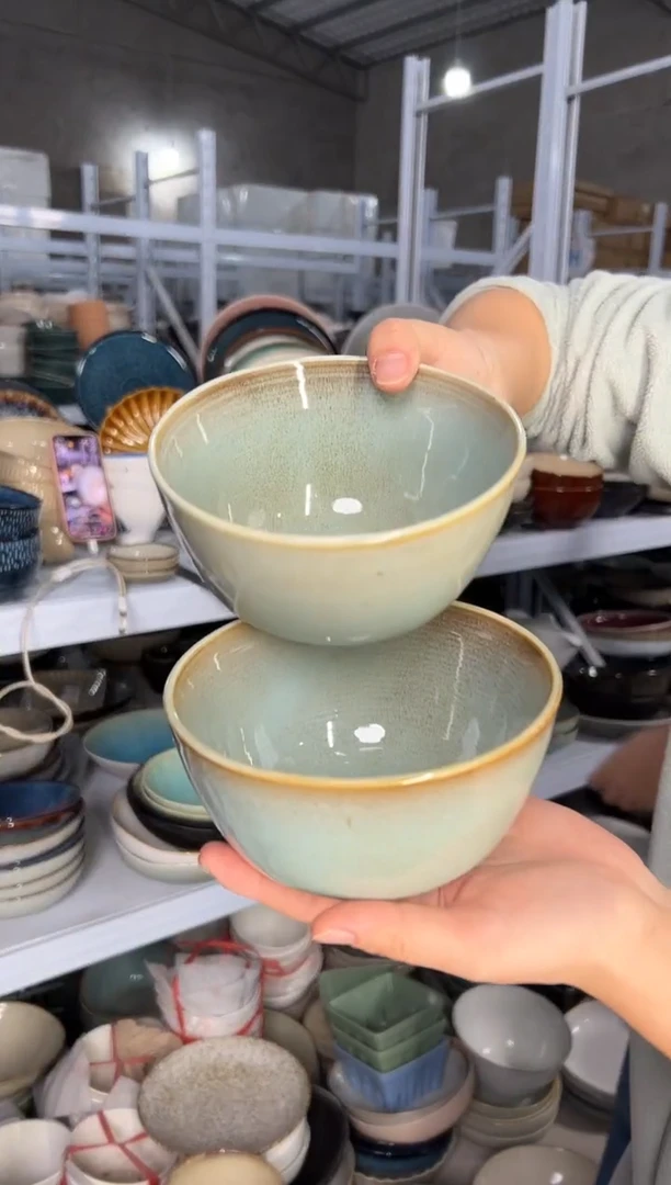 陶瓷外贸尾货瑕疵满20包邮X2米饭碗S4B