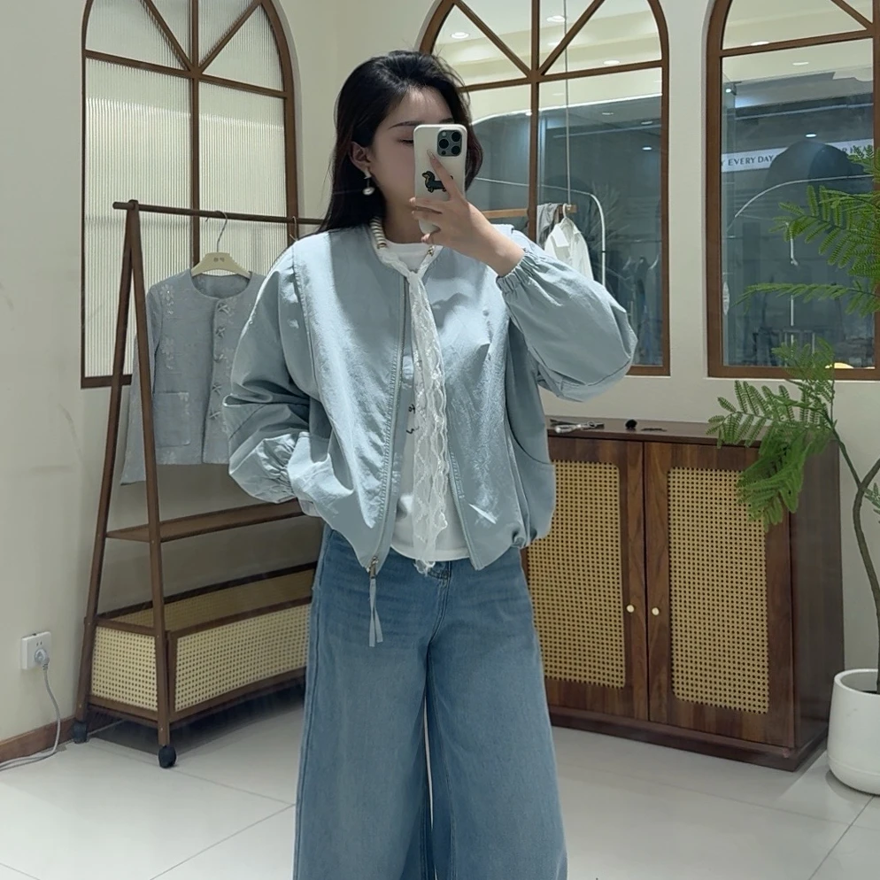 【思思专属】新款韩版宽松休闲百搭棒球服外套-12