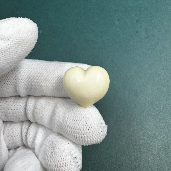 N1040天然猛犸牙爱心配饰 支持鉴定 假一罚四