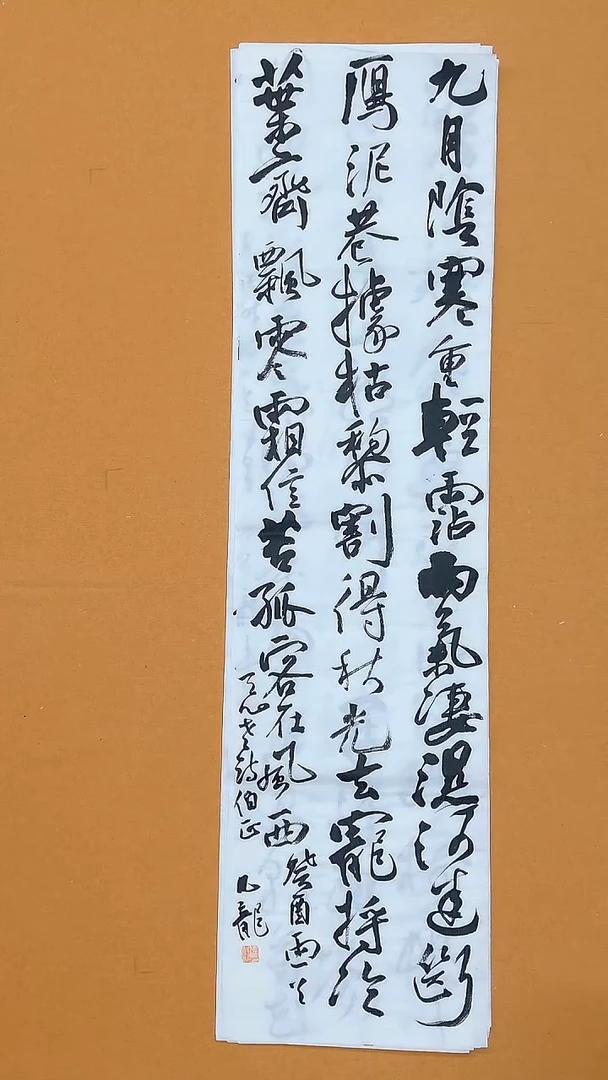 书法孟凡龙  吉林  138*34cm
