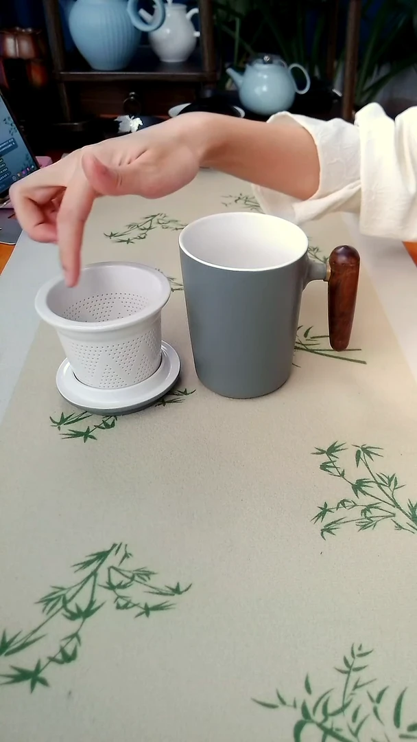全陶 高品 办公杯 带茶漏