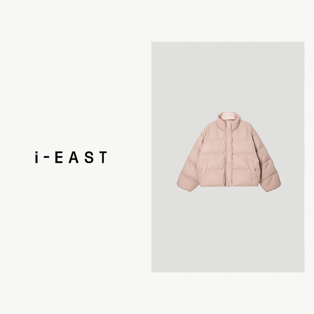 i-EAST 罗西与紫风铃~极简双口袋百搭羽绒服外套-4D 24CA19170