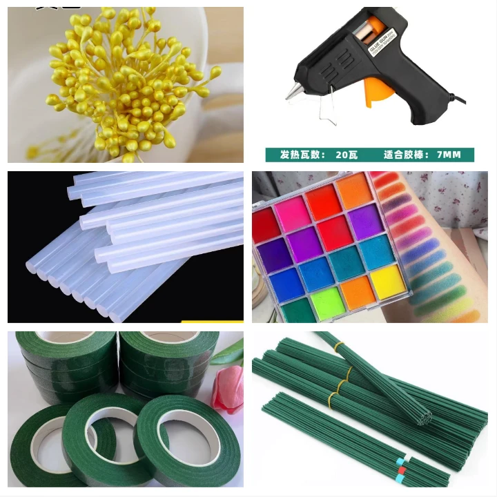 扭扭棒配件 花杆 花芯 胶棒 胶枪 胶棒 色粉 胶水
