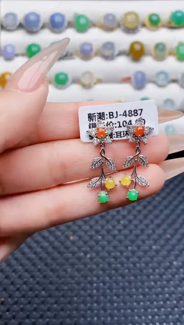 银S925镶嵌戒指翡翠2566