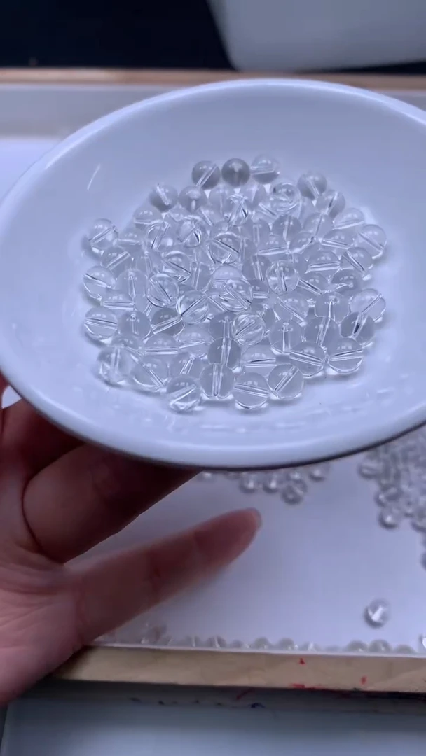 钛钢珠宝半成品水晶B1025 白水晶6mm30个6.8元