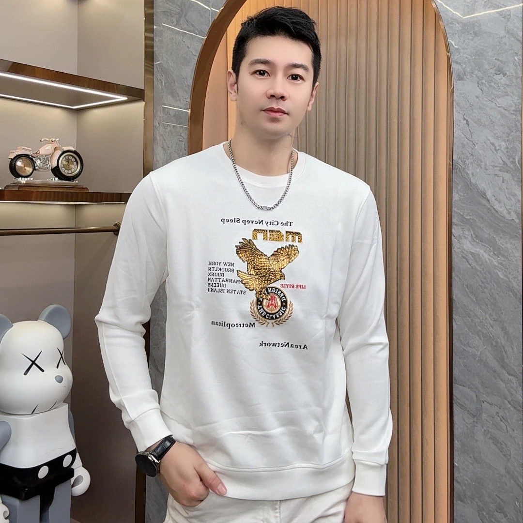 清 欧彬泽【3306】欧货长袖加绒卫衣秋冬男装圆领休闲时尚百搭3306