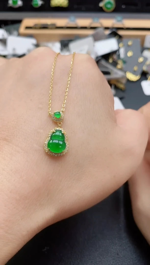套链银S925镶嵌翡翠1