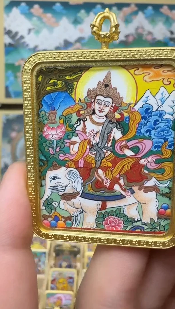 吊坠普老师-热贡纯手绘唐卡吊坠