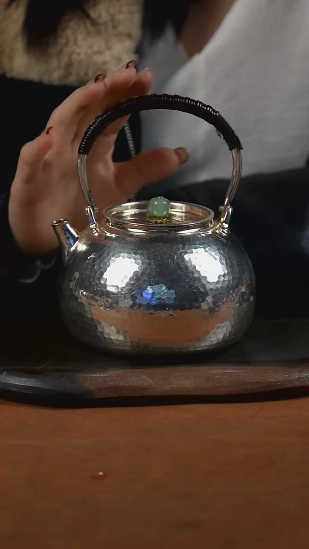 手工锤纹钱袋子提梁