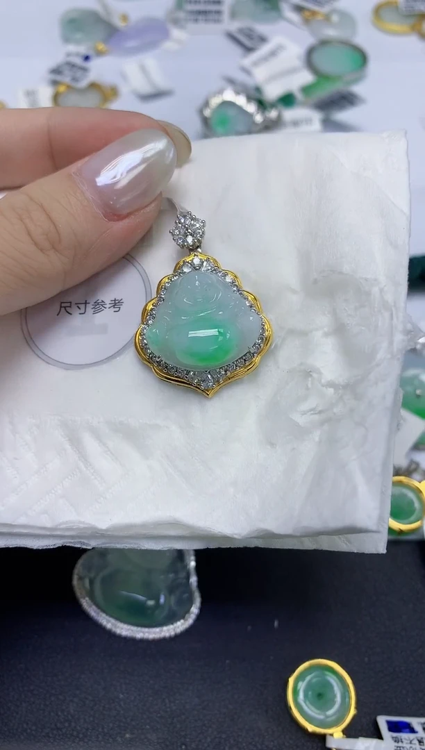 颈饰未镶嵌翡翠天然缅甸翡翠A货百元以上9元证书费自理