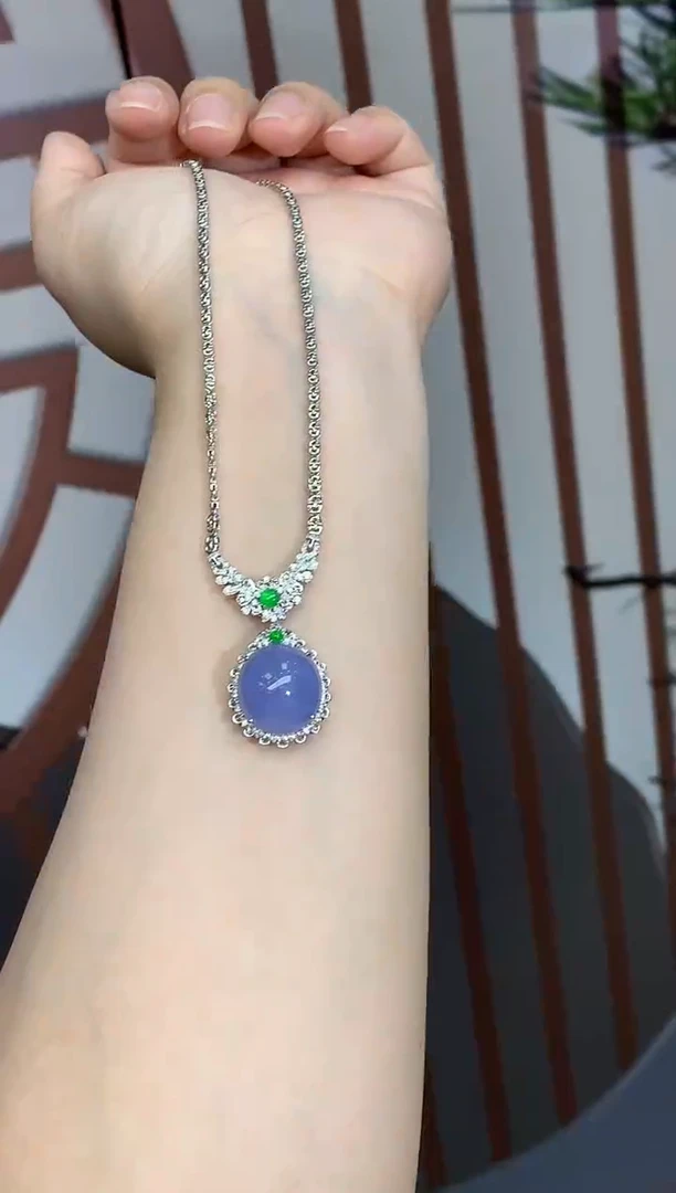 翡翠18K金镶嵌颈饰713-春日珠宝