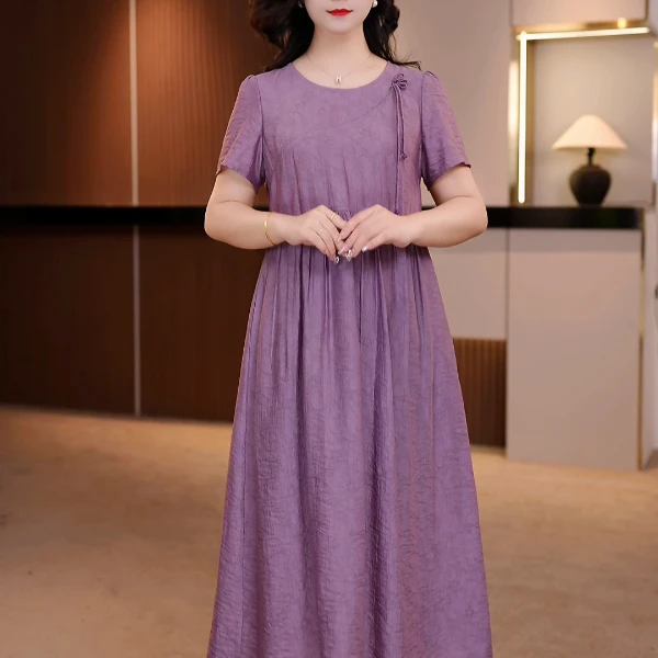 夏季新款大码女装遮肉显瘦时尚气质收腰薄款连衣裙【Y】FY-359