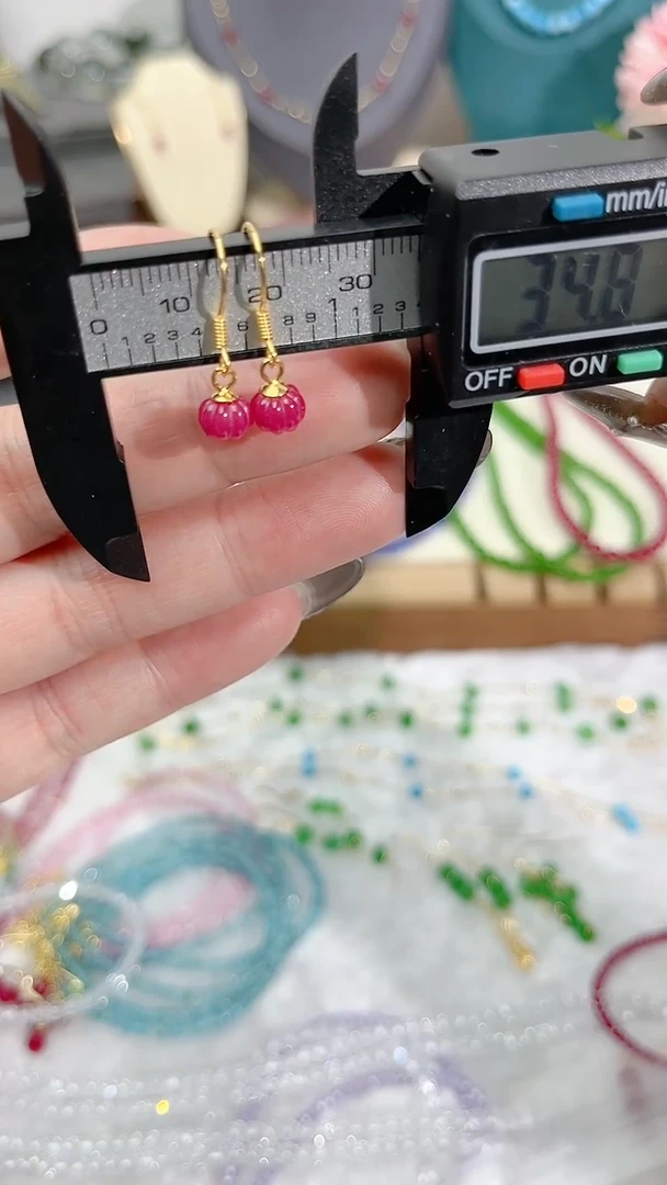 【闪购商品】红宝石耳饰银S925镶嵌南瓜39