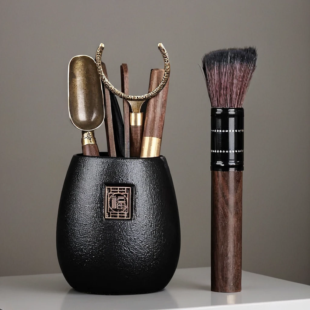 茶道六君子6件套茶筒单筒镊子中式茶桌配件新款茶桌茶台泡茶C177